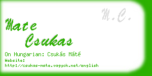 mate csukas business card